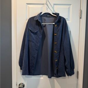 Nasty Gal Blue Corduroy Jacket